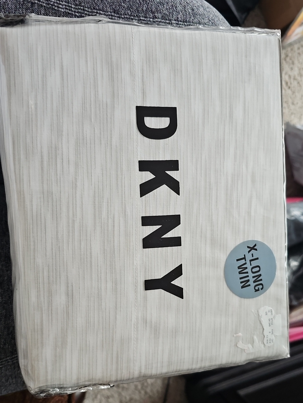 DKNY Light Gray Striped X-Long Twin Sheet Set